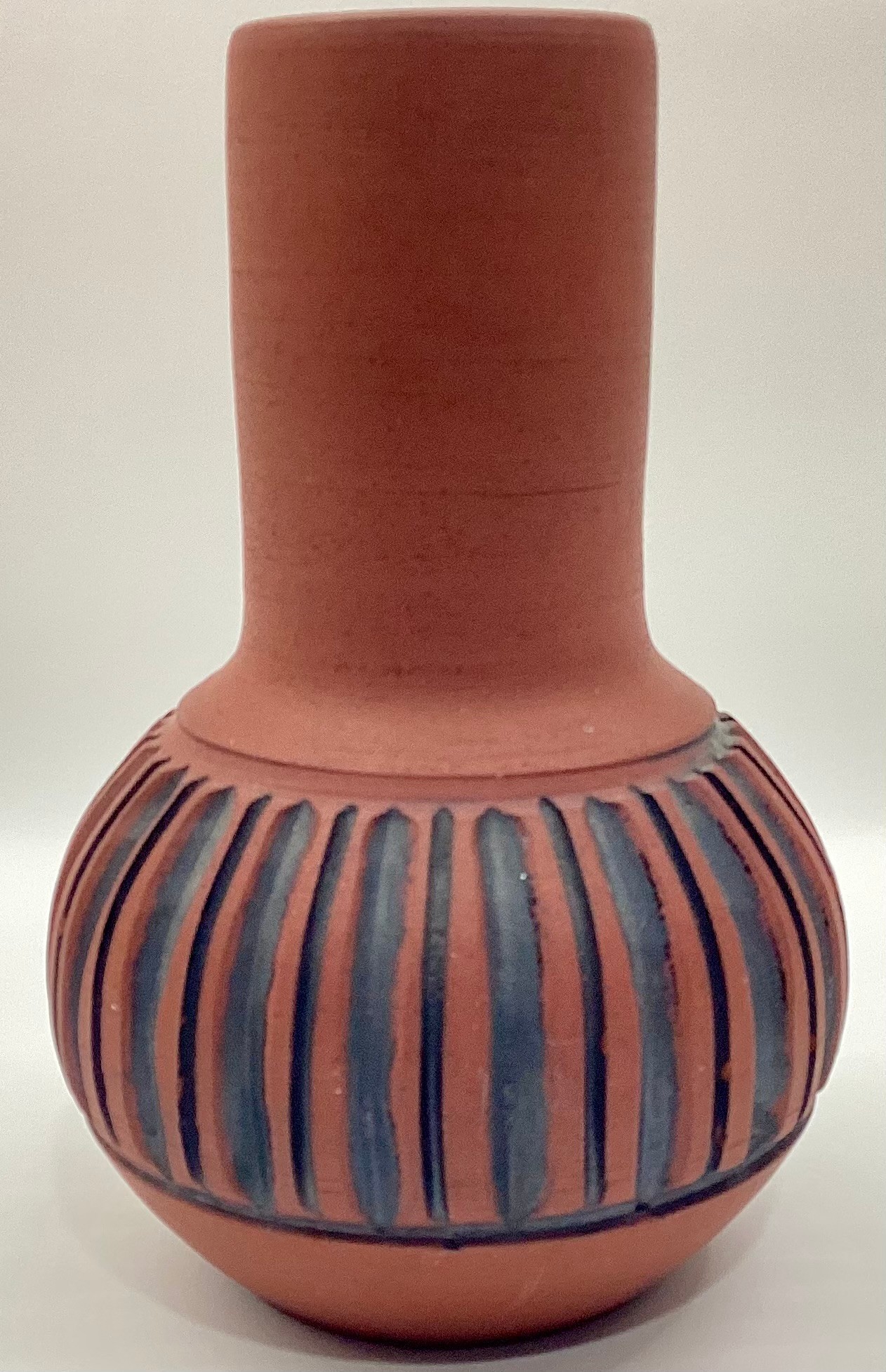 Poole Pottery Atlantis carved vase A11/1 by Catherine Connett 7" high.