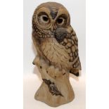Poole Pottery Stoneware large Barred Owl 12.5" high by Barbara Linley-Adams, fully marked & signed