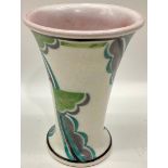 Poole Pottery shape 510 miniature Art Deco trumpet vase 4" high.