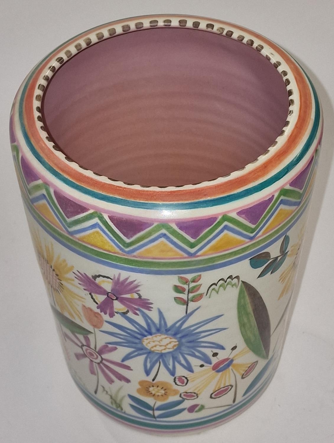 Poole Pottery shape 858 VM pattern vase decorated by Ruth Pavely, rare & hard to find pattern 9" - Image 2 of 3