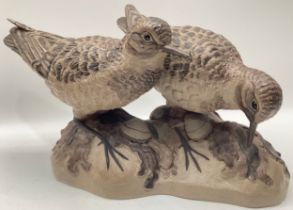 Poole Pottery Stoneware pair of Sandpipers modelled by Barbara Linley-Adams, fully signed to base.