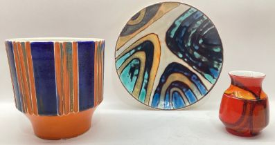 Poole Pottery 8" plate studio mark 46, 1964-1966 by Geraldine O'Meara (Robson), together with a