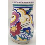 Poole Pottery shape 204 SN pattern vase decorated with blue & purple bird 6" high.
