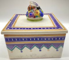 Poole Pottery Carter Stabler Adams shape 947 WL pattern lidded honey box with Bee finial Lily