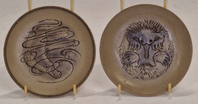 Poole Pottery stoneware 5" pin dishes from the Australian series Platypus & Echidna (2)