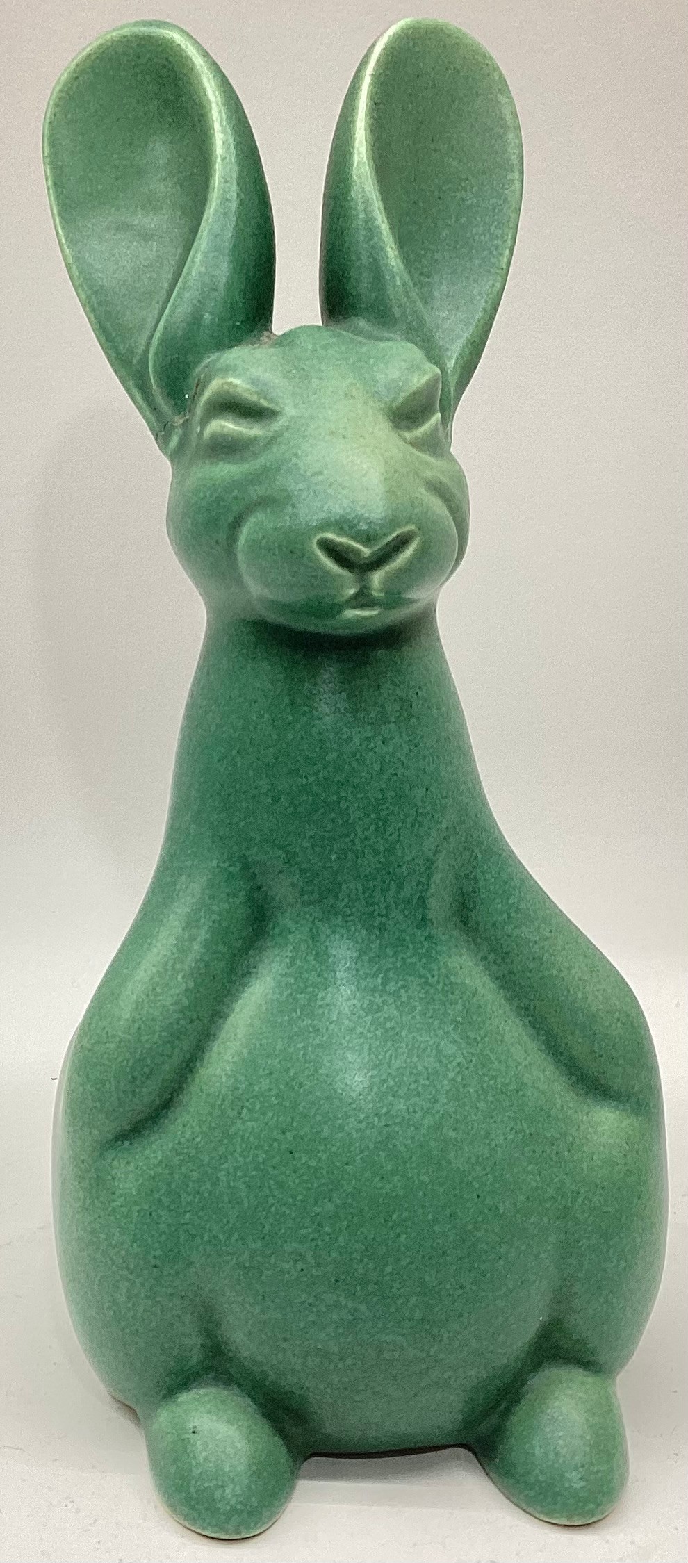 Poole Pottery large well fed rabbit/hare size 3, ear damage 5.8" high.