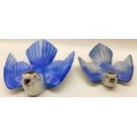 Poole Pottery Bluebird wall hanging together with one smaller (2)