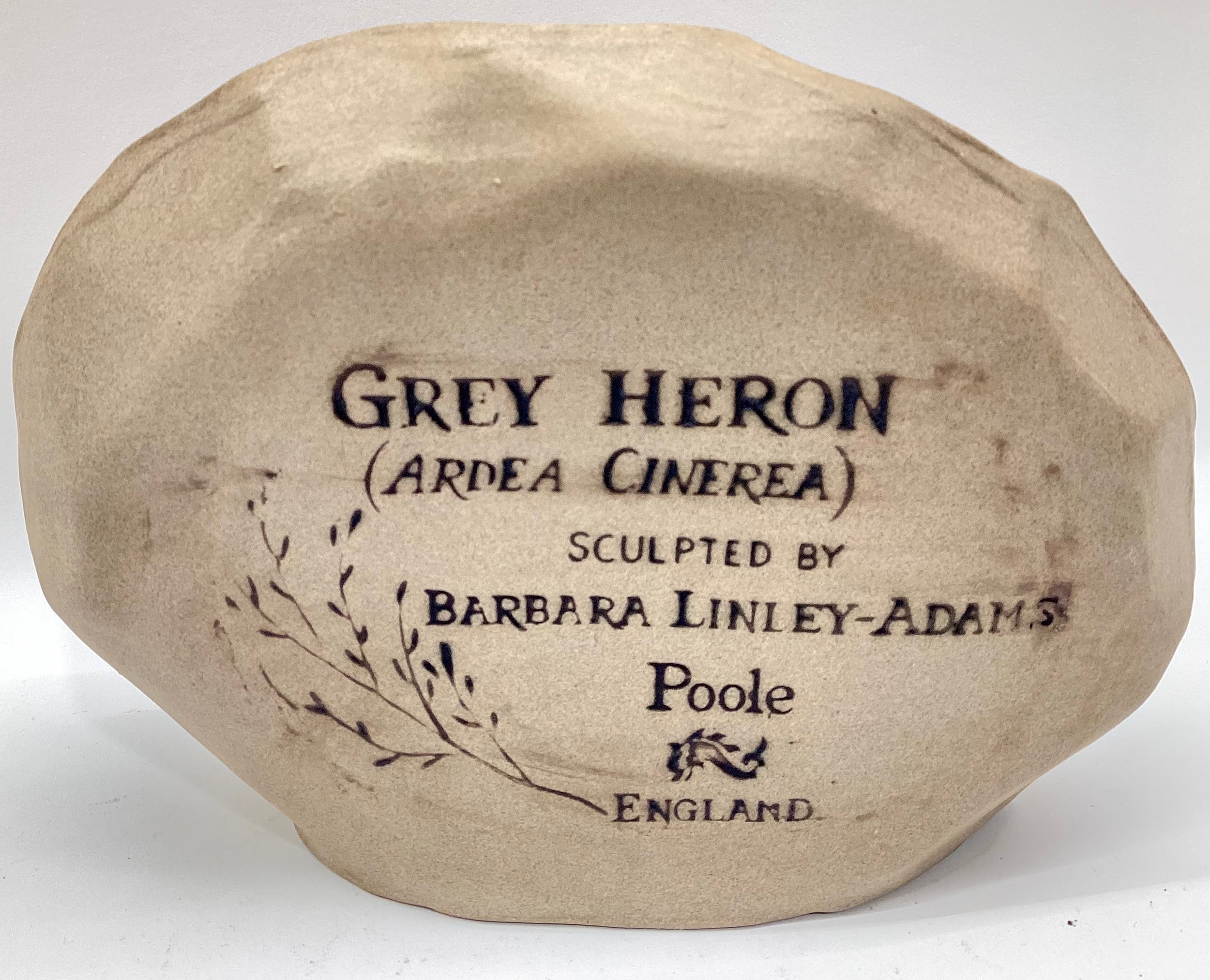 Poole Pottery Stoneware Grey Heron plaque sculptured by Barbara Linley-Adams. - Image 2 of 3
