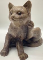 Poole Pottery stoneware Kitten scratching.