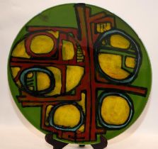 Poole Pottery shape 54 large Delphis charger by Carol Cutler 16" dia.