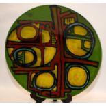 Poole Pottery shape 54 large Delphis charger by Carol Cutler 16" dia.