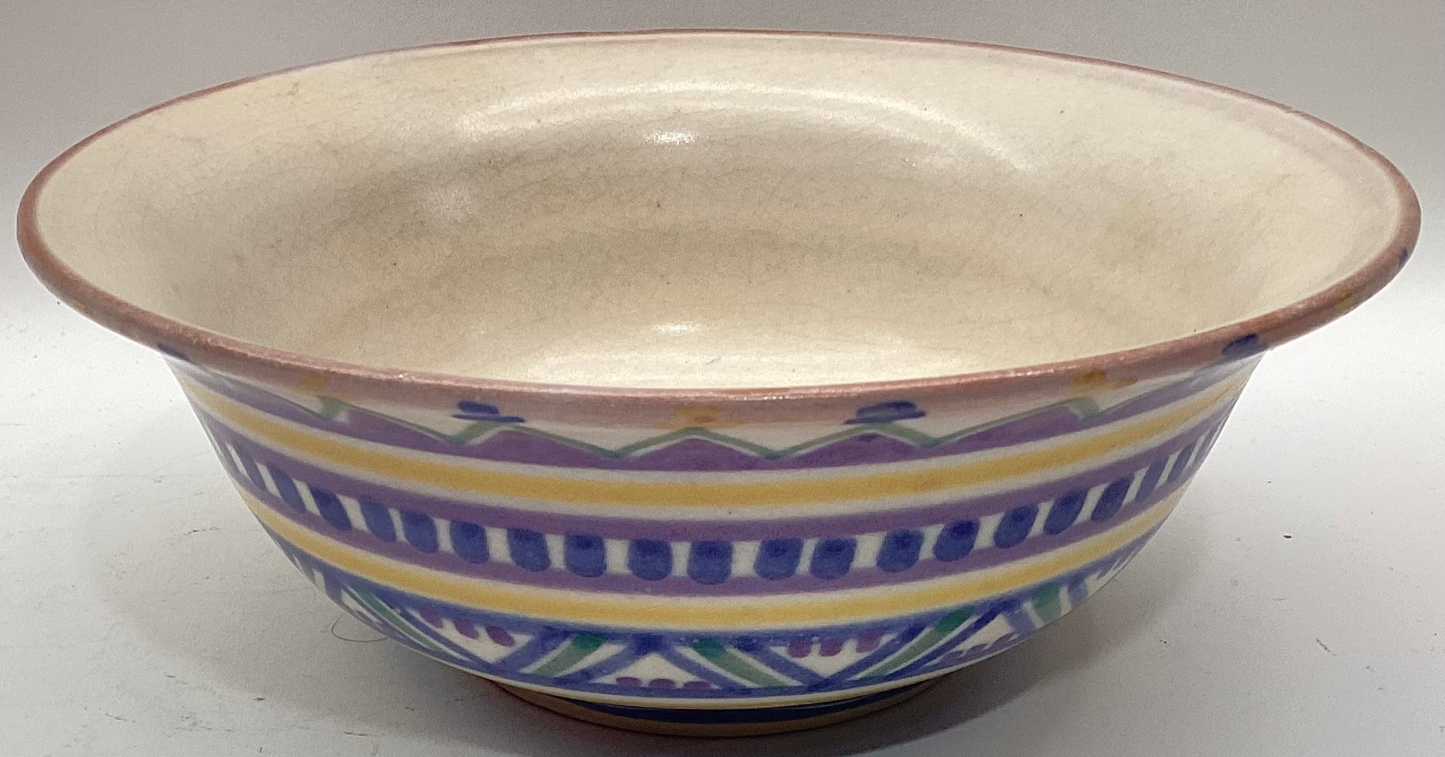 Poole Pottery Carter Stabler Adams shape 229 XF pattern footed bowl 7" dia. - Image 2 of 4