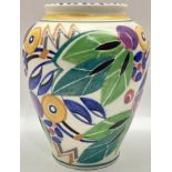 Poole Pottery shape 442 SC pattern vase decorated by Hilda Trim 6" high.