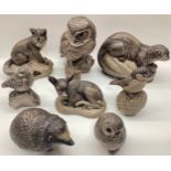 Poole Pottery Stoneware Otter together with a hedgehog, fox plus others (8)