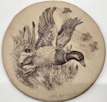 Poole Pottery rare & one off Stoneware plaque of a Mallard by Barbara Linley-Adams (marked as a