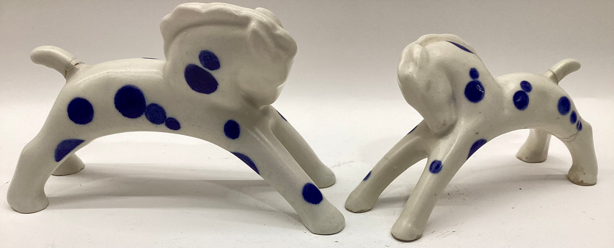 Poole Pottery spotty rocking horse together with one other small, both a/f (2)