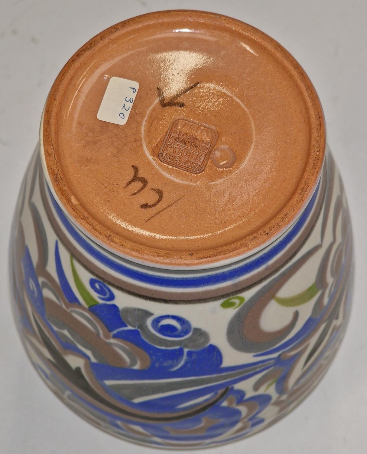 Poole Pottery Carter Stabler Adams shape 336 CU pattern vase decorated by Marian Heath 7" high. - Image 3 of 3