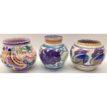 Poole Pottery shape 208 BO pattern vase 3.4" high, together with a small TR pattern vase 3.8" and
