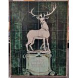 Poole Pottery interest Carter Tiles large mounted on board tile panel from The White Hart public