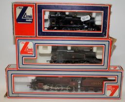 3 x Lima OO gauge steam locomotives, 2 x Prairie Tanks BR black ref:5110 c/w Crab Class Loco and