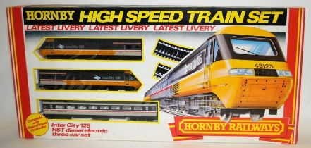 Hornby OO gauge High Speed Train Set ref:R556. Missing some ancillary items, Loco and carriages