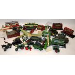 Large collection of loose playworn die cast models including early Lesney Traction engines etc