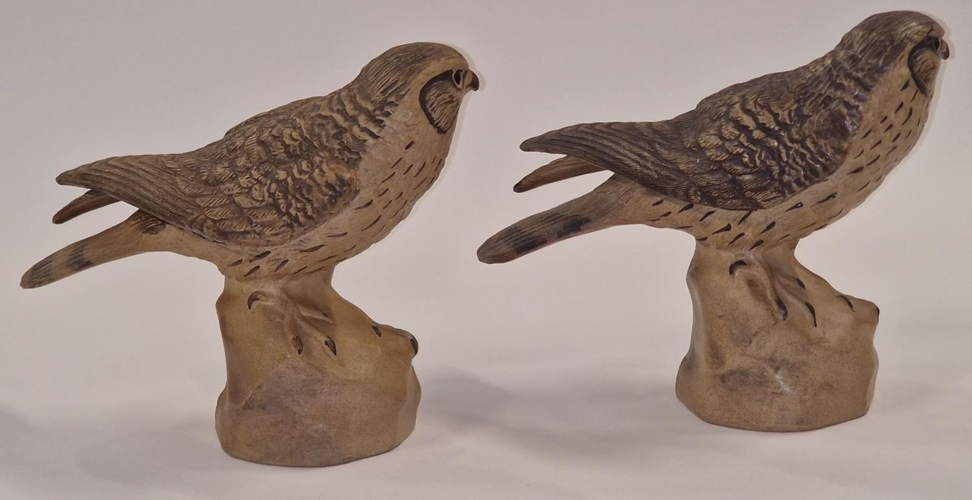 Poole Pottery 2 x Barbara Linley Adams stoneware merlins each 18cm tall. - Image 2 of 3