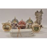 Collection of Sadler ceramic tea pots together with other items to include door plates.