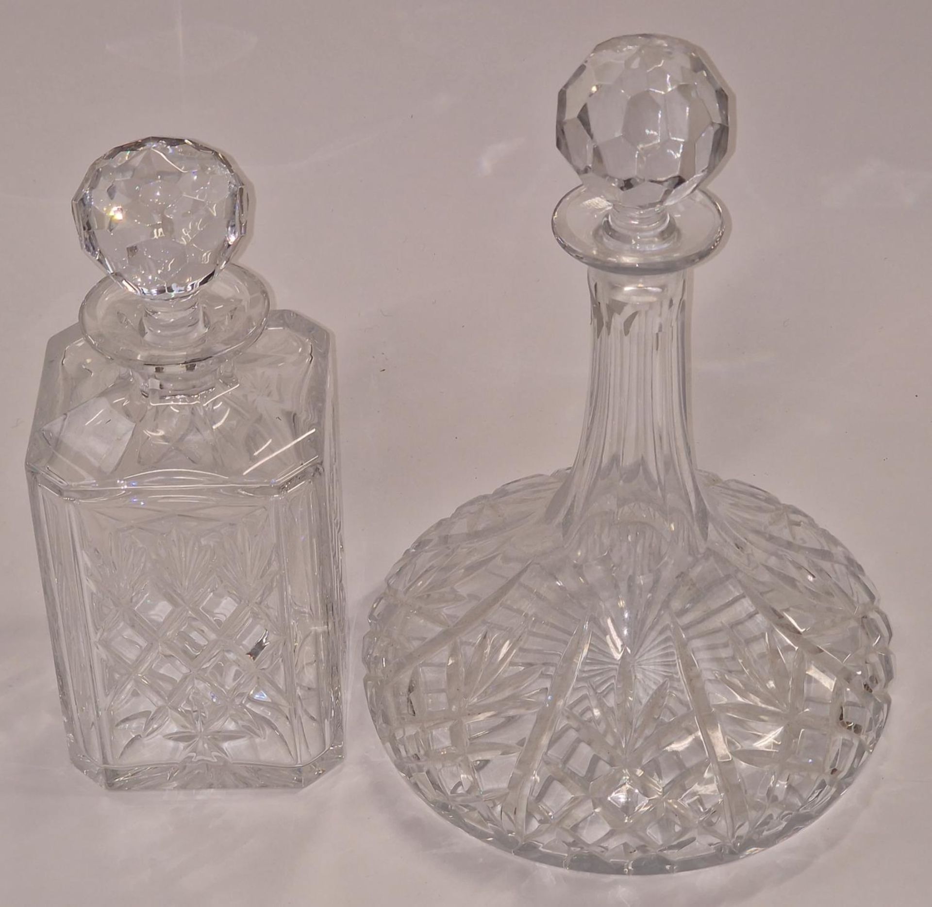 Two crystal glass decanters. - Image 2 of 2