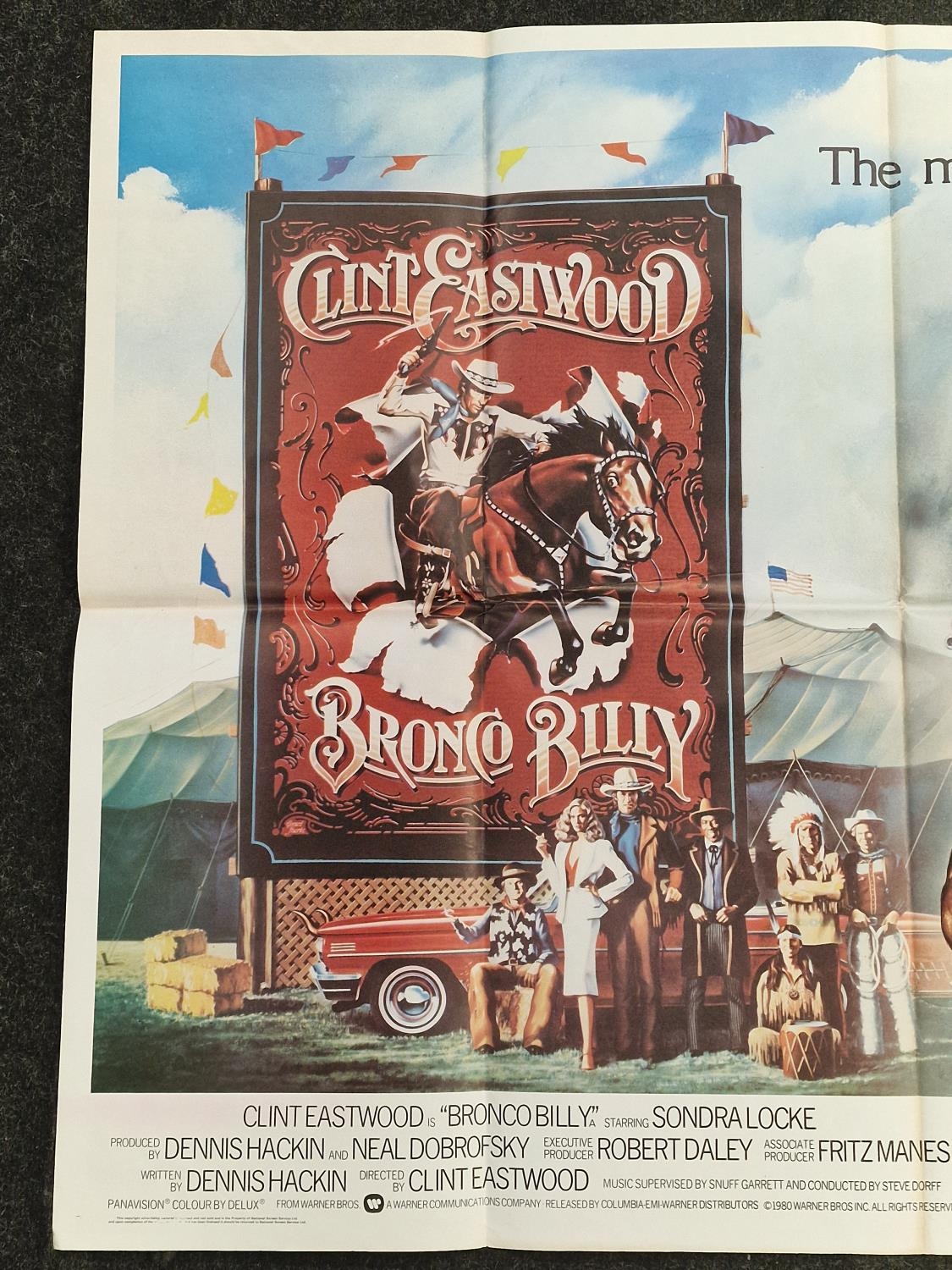 "Bronco Billy" original vintage folded quad film poster 1980 starring Clint Eastwood 40"x30". - Image 2 of 5