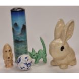 A collection of Sylvac animals together with a signed vase and a ceramic ball (5).