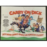 "Carry On Dick" original vintage folded quad film poster 1974 starring Sidney James, Barbara