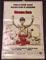 "Enter The Dragon" reproduction film poster starring Bruce Lee 39.5x27".