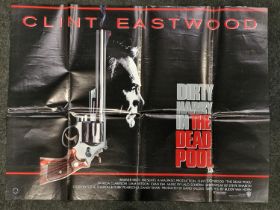 "The Dead Pool" original vintage folded quad film poster 1988 starring Clint Eastwood 40"x30".