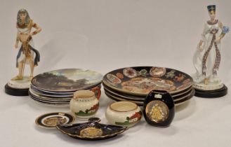 Collection of miscellaneous china items to include two Wedgwood figurines, Royal Doulton