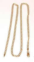 9ct gold flat link neck chain with lobster claw catch 46cm long 3.5g