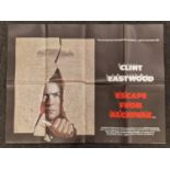 "Escape From Alcatraz" original vintage folded quad film poster 1979 starring Clint Eastwood 40"