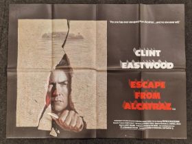"Escape From Alcatraz" original vintage folded quad film poster 1979 starring Clint Eastwood 40"