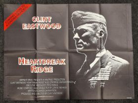 "Heartbreak Ridge" original vintage folded quad film poster 1986 starring Clint Eastwood 40"x30".