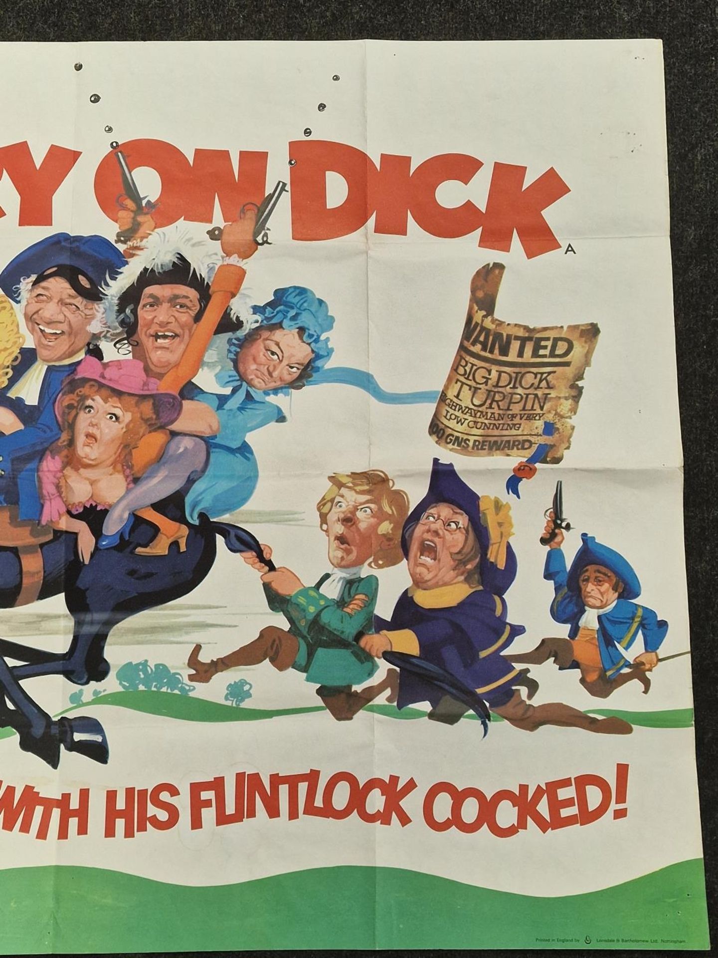 "Carry On Dick" original vintage folded quad film poster 1974 starring Sidney James, Barbara - Image 3 of 5