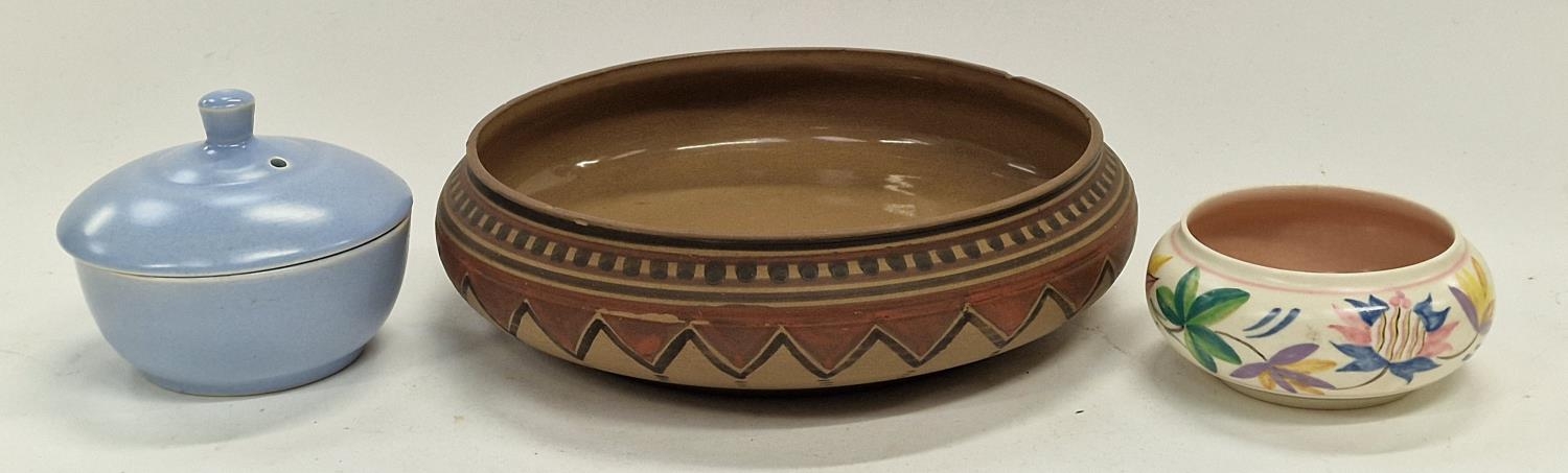 Poole Pottery Etruscan early bowl together with two other pieces (3).