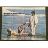 "10" original vintage folded quad film poster 1980 starring Dudley Moore, Julie Andrews, Bo Dereck