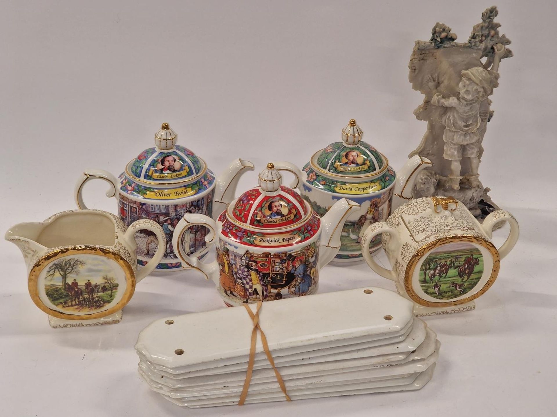 Collection of Sadler ceramic tea pots together with other items to include door plates. - Image 2 of 2