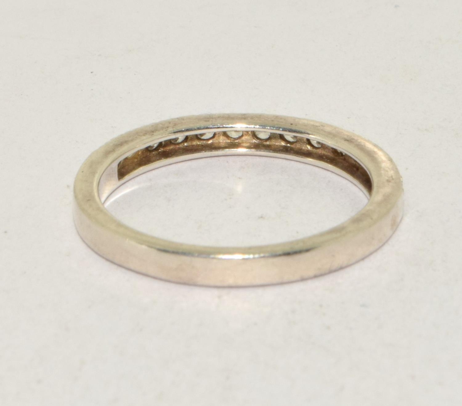A 925 silver and CZ half eternity band. Size Q - Image 3 of 3