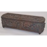 Antique French carved copper box.