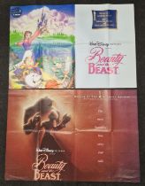 "Beauty and the Beast" two original Walt Disney folded quad film posters 1991 each 40"x30".