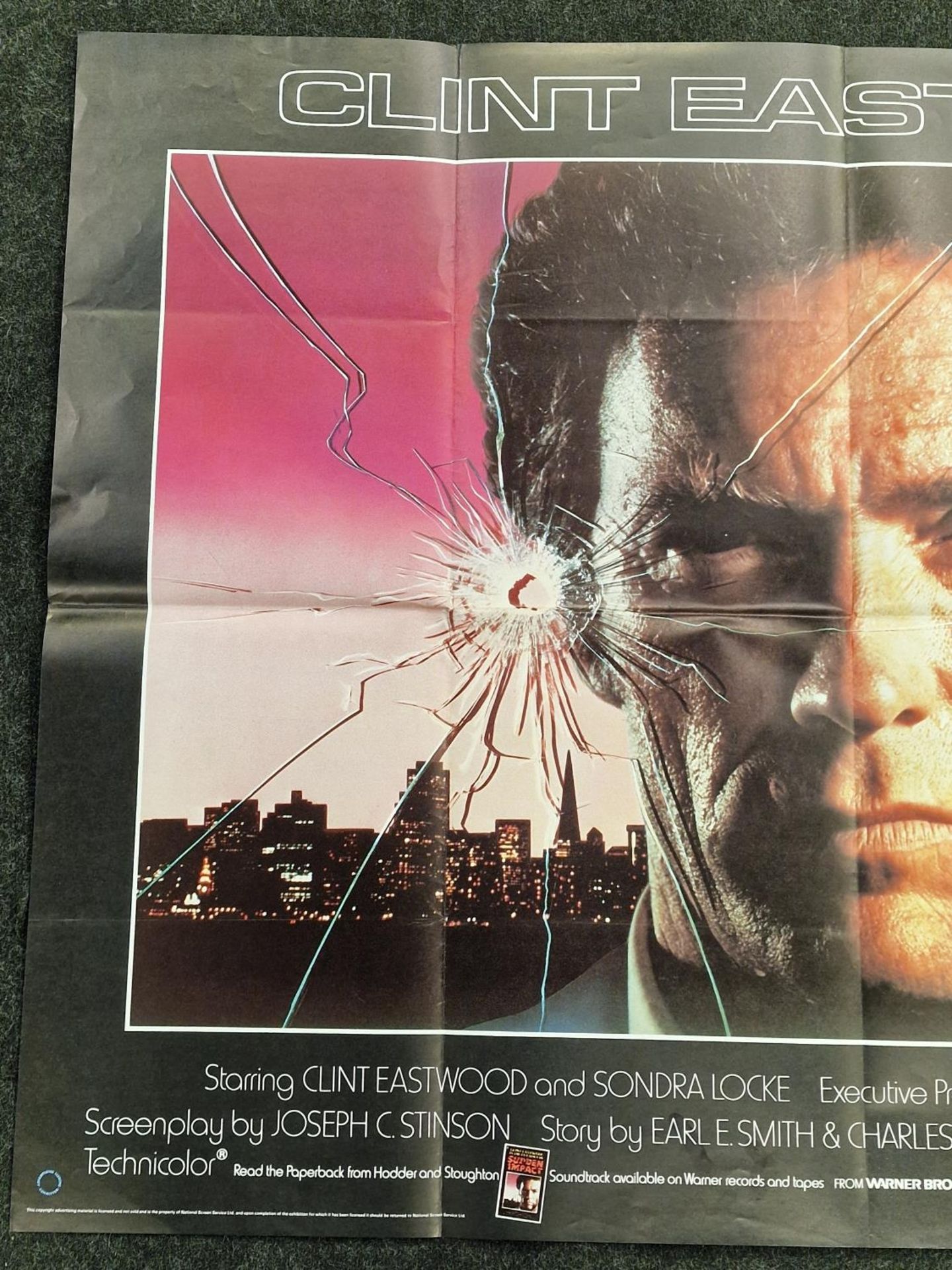 "Sudden Impact" original vintage folded quad film poster 1983 starring Clint Eastwood 40"x30". - Image 2 of 5