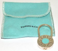 Tiffany & Co fully hallmarked silver padlock and bag.