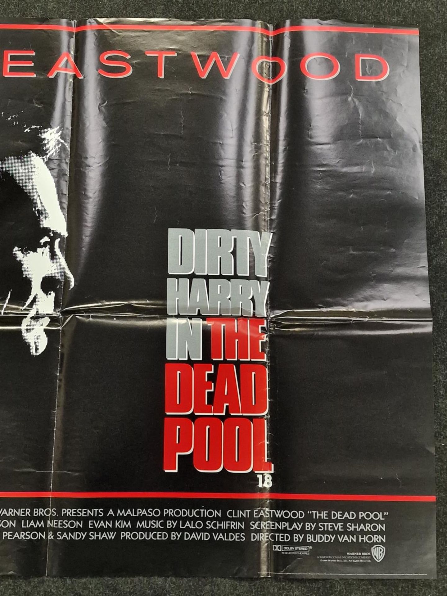 "The Dead Pool" original vintage folded quad film poster 1988 starring Clint Eastwood 40"x30". - Image 3 of 4