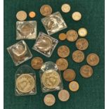 A collection of GB and worldwide coins.